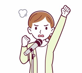 マイクで歌う人