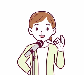 マイクで歌う人