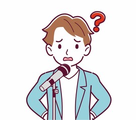 マイクで歌う人