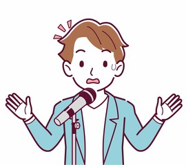 マイクで歌う人