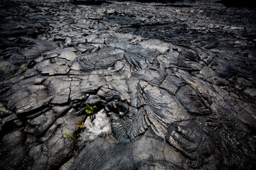 black dry lava magma detail