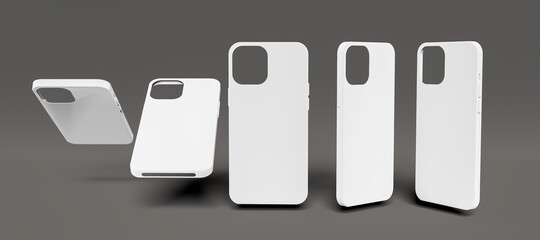 set of mockups of modern mobile phone case