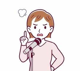 マイクで歌う人