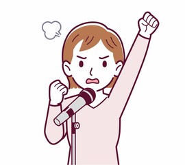 マイクで歌う人