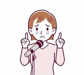 マイクで歌う人