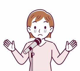 マイクで歌う人