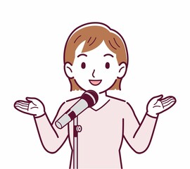 マイクで歌う人