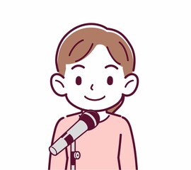 マイクで歌う人