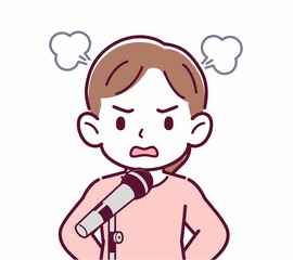 マイクで歌う人