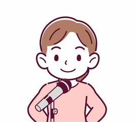 マイクで歌う人