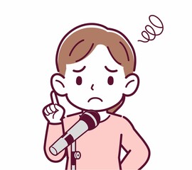 マイクで歌う人