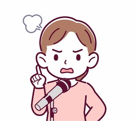 マイクで歌う人