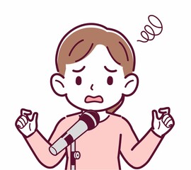 マイクで歌う人