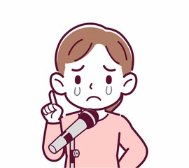 マイクで歌う人