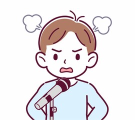 マイクで歌う人