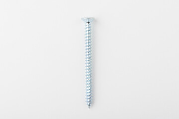 Iron screws on white background