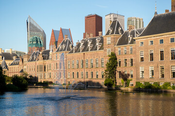 Het binnenhof the residence in The Hague, The Netherlands in the evening