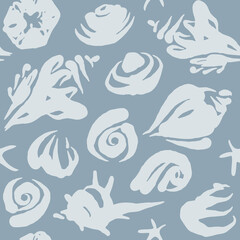 Fototapeta premium Abstract Sea Shell Seamless Pattern.