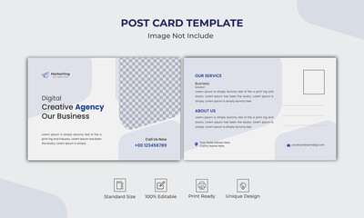 Digital creative corporate business agency postcard template ai