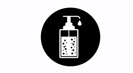 Vector Isolated Black and White Hand Sanitizer Icon or Sign