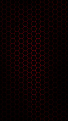 Dark Hexagon Stories Background with Red Flash Light. Vector illustration