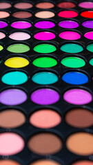 Feminine makeup palette and brushes