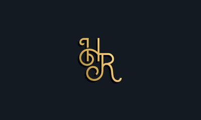 Luxury fashion initial letter HR logo.