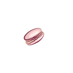 Children's clip art made of pink macaroon.