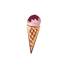 Children's clip art of chocolate ice cream.
