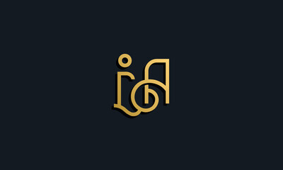 Luxury fashion initial letter IA logo. - obrazy, fototapety, plakaty