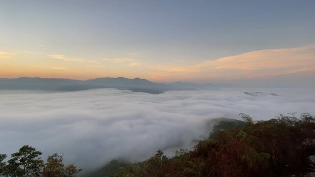 "Sea of Mist", the soft movement of mist along the mountains. Taken at from Gunung Silipat, Betong at Yala province in Thailand during sunrise time.