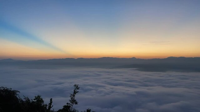 "Sea of Mist", the soft movement of mist along the mountains. Taken at from Gunung Silipat, Betong at Yala province in Thailand during sunrise time.
