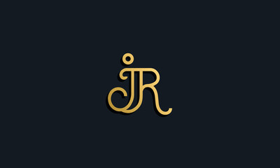 Luxury fashion initial letter JR logo.