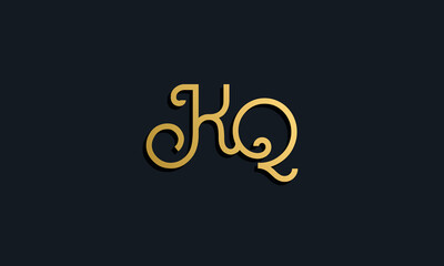 Fototapeta na wymiar Luxury fashion initial letter KQ logo.
