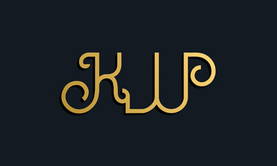 Luxury fashion initial letter KW logo.