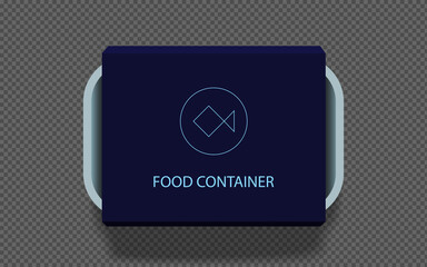 Realistic plastic food container mockup product package . Vector illustration. White container food box with cardboard label