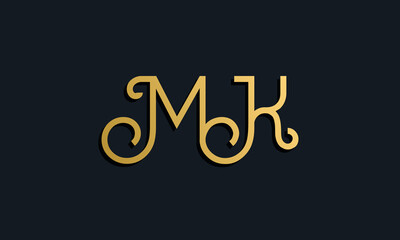 Luxury fashion initial letter MK logo.