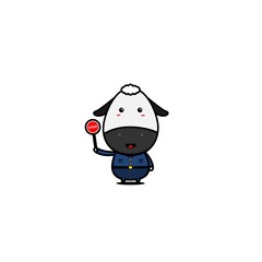 character design of sheep as a police,cute style for t shirt, sticker, logo element