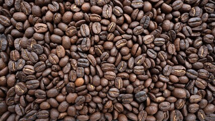 Roasted arabica coffee bean background