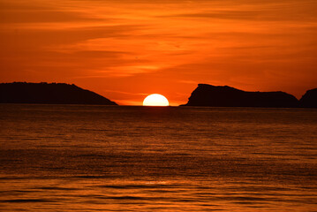 Fantastic evening view of corfu island Greece 