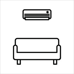 Waiting room vector line icon, linear concept, outline sign, symbol on white background