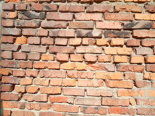 old red brickwork background and texture 