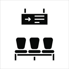 Waiting room vector line icon, linear concept, outline sign, symbol on white background