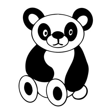A cartoon character for children. Cute panda. Animal element for your design. Learning to draw kids