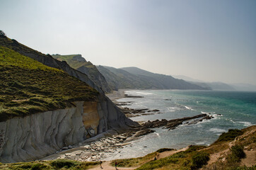 Cliffs with rock formations. Flysch