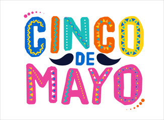 Mexico, Cinco de Mayo - May 5, federal holiday in Mexico. Fiesta banner and poster design with flags, flowers, decorations