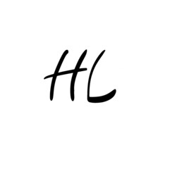 Initial HL handwritten monogram and elegant logo design
