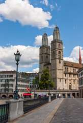Obraz premium Grossmunster Church-the symbol of Zurich, Switzerland