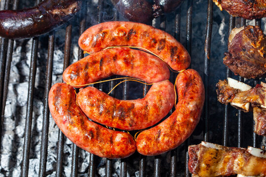 Parrilla Argentina, traditional barbecue made with  straight from the wood