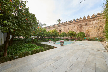 Pool in the gardens of Alcazar de los Reyes Cristianos